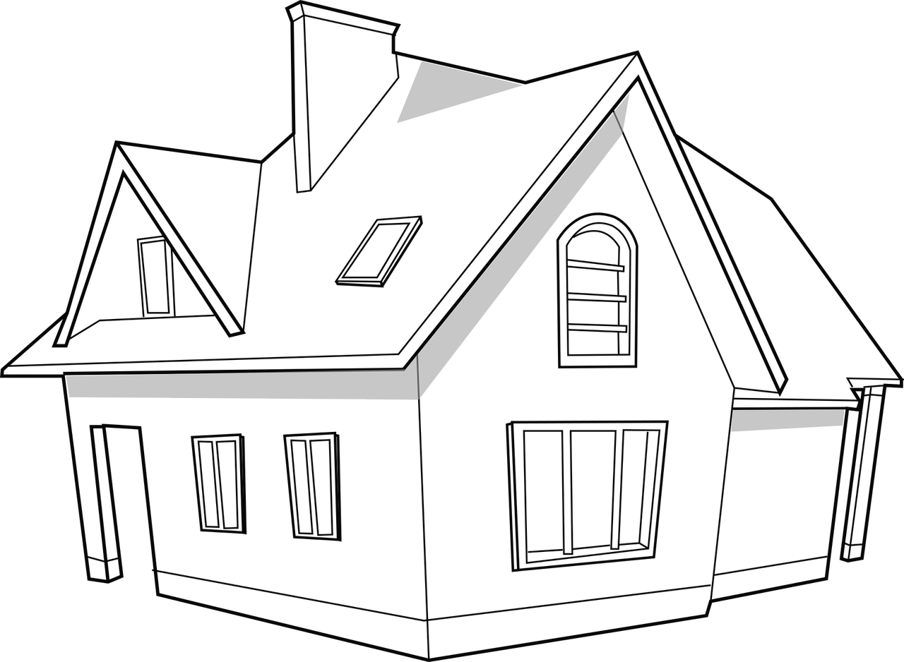 Outlines of House Illustration